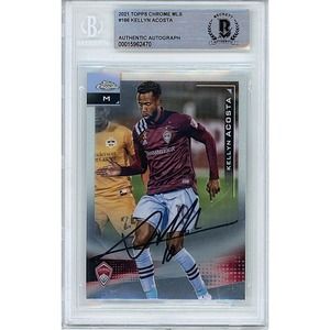 Kellyn Acosta Colorado Rapids Autographed '21 Topps Chrome MLS Card Beckett Slab